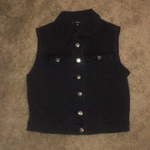 Black denim vest